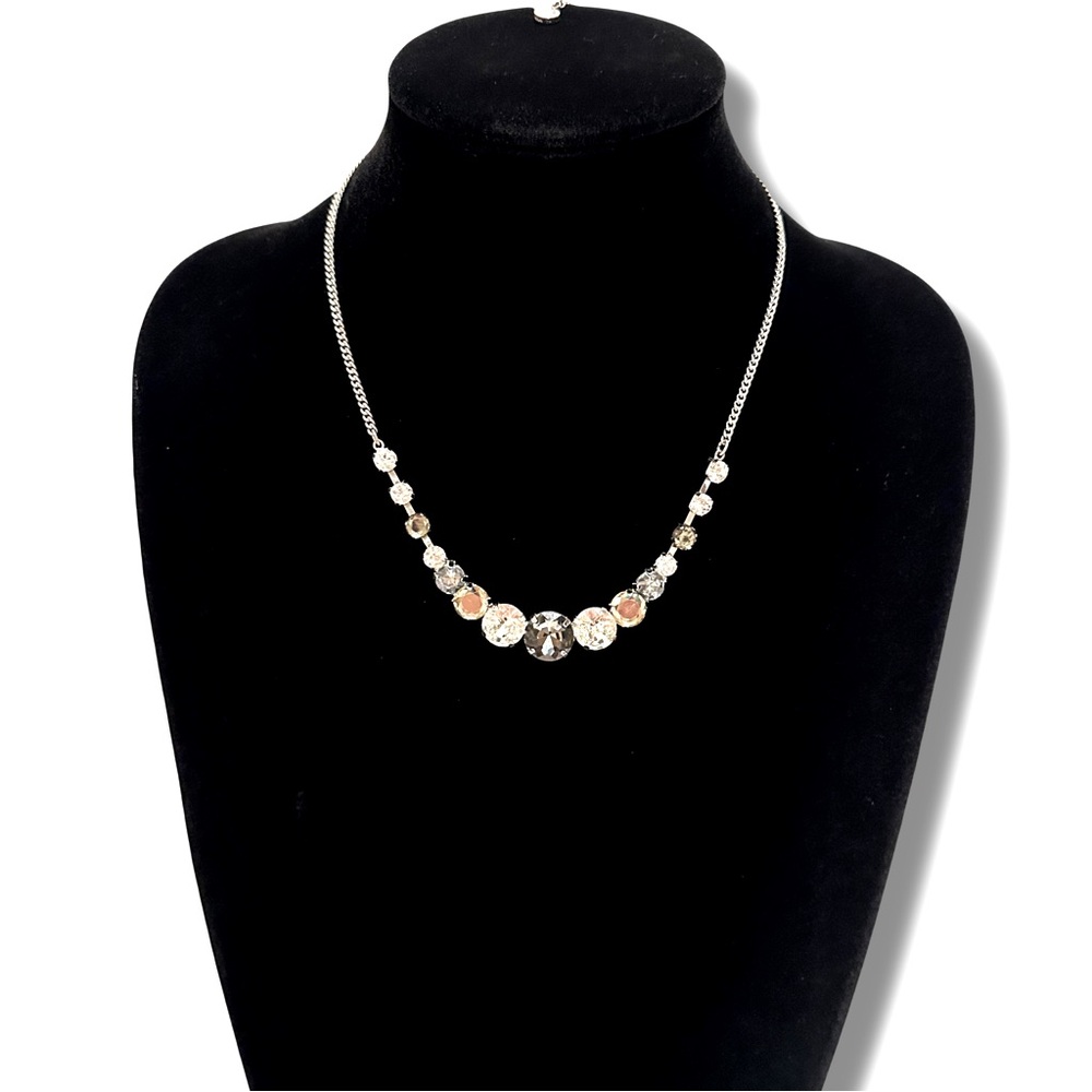 LOFT Simple Sparkle Rhinestone Crystal Bib Necklace | NWOT - Picture 2 of 5